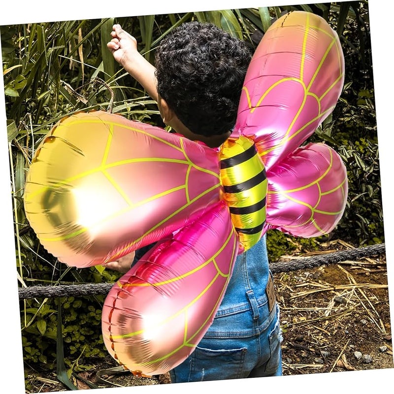 أجنحة نحل على شكل بالونات ألومنيوم وردي برتقالي ديكور حفلة دعامة تصوير كوسبلاي - Image 4